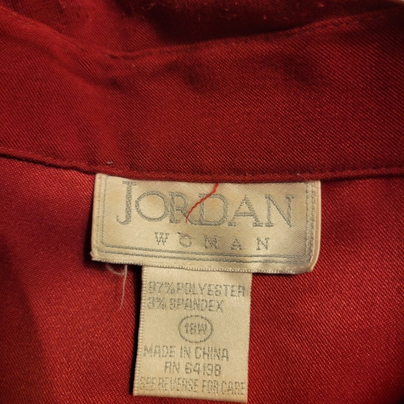 Burgundy Red Long Sleeve Jordan Woman Blouse - Picture 5 of 7